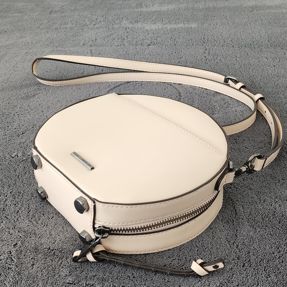 Rebecca Minkoff Rachel Round Crossbody Pale Pink Small Leather Purse - Picture 2 of 4